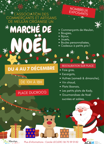 Marché de Noël du 4 au 7 décembre centre ville meulan
