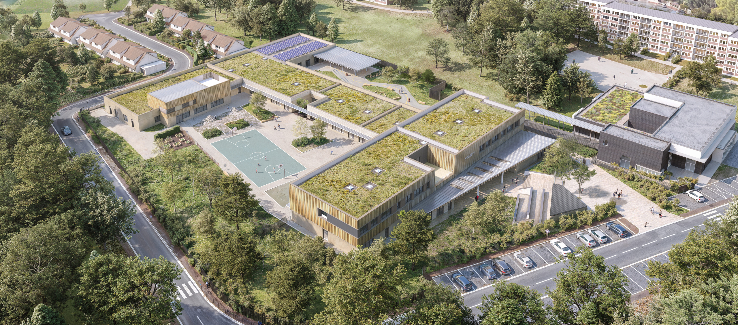 Vue aérienne école Paradis
