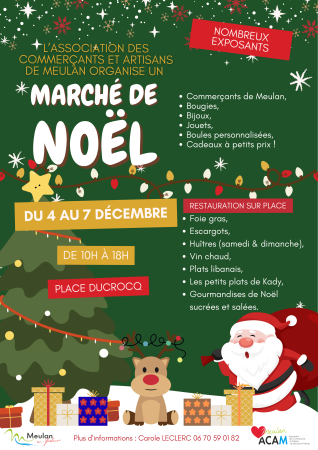 Marché de Noël du 4 au 7 décembre centre ville meulan
